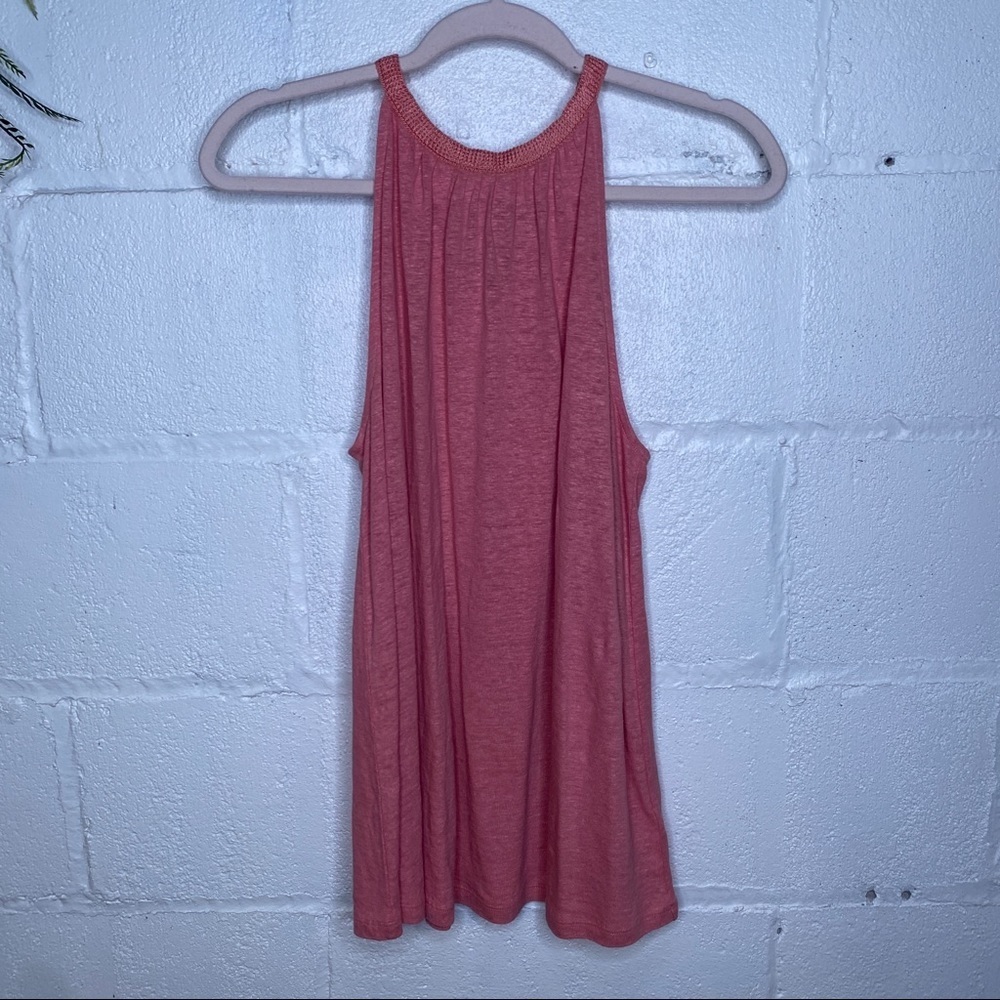Gap Slub Knit Potpourri Pink Tie Back Halter Top Sleeveless Size Medium